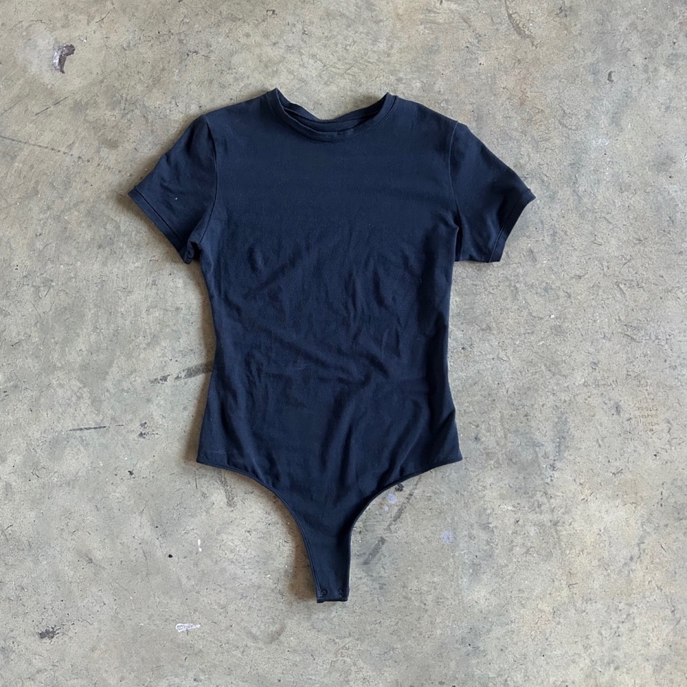 Black bodysuit t-shirt, cotton